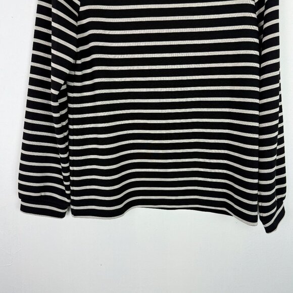 NWT Chico's Zenergy Soft Scuba Stripe Long Sleeve Top Black 0 Size Small NEW - Picture 10 of 10